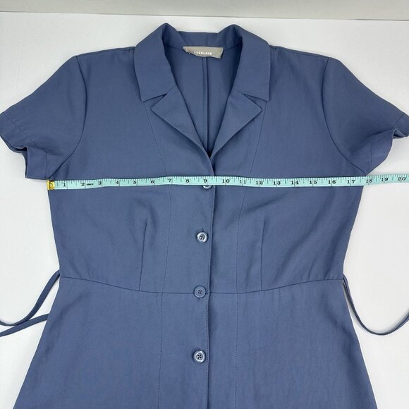 Everlane‎ Women's Dusty Blue The Japanese GoWeave Notch Shirt Dress 0/C34.75 - Picture 7 of 13